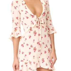 For Love and Lemons Cherry Mini Dress in Creme S